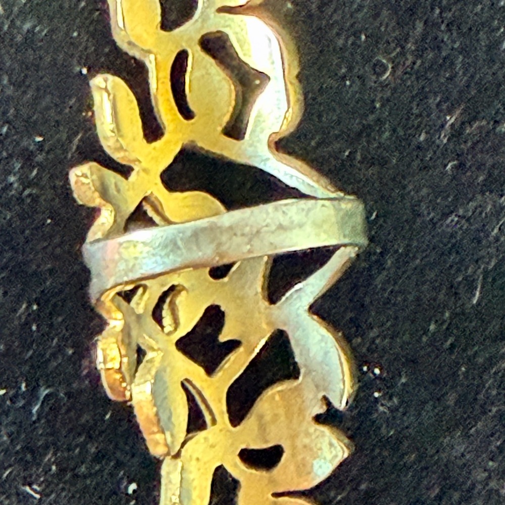 Elegant Vintage Gold-Tone Leaf 🍃 andVine Ring size 7 - Picture 6 of 7